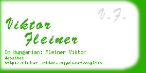 viktor fleiner business card